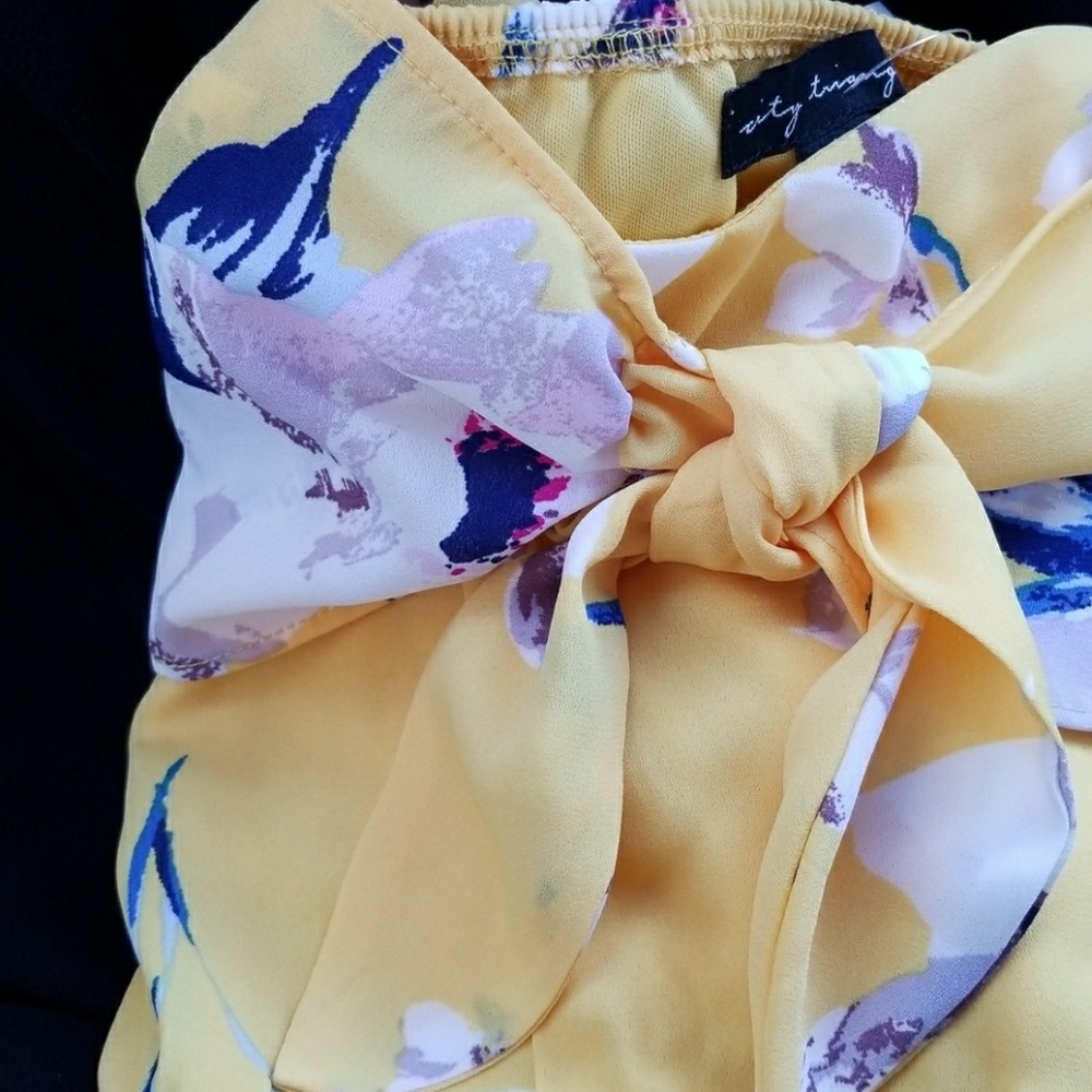 Yellow floral 2 piece maxi dress - Picture 3 of 4